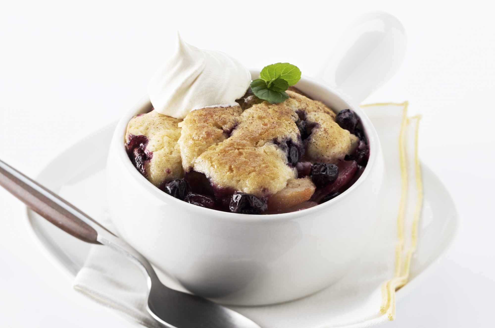 Seaside blueberry Grunt in a white bowl